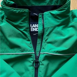 Lands End Green Bomber Jacket with Fleece Lining